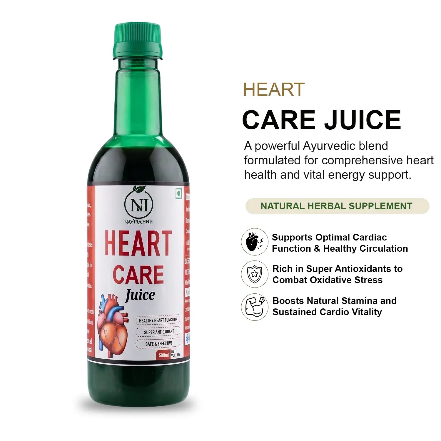 Heart Care Juice | Ayurvedic Herbal Tonic for Cardiovascular Wellness Support | Ready-to-Drink